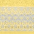 Ręcznik z ozdobną bordiurą z dodatkiem cyrkonii - 70 x 140 cm - żółty 2