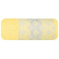 Ręcznik z ozdobną bordiurą z dodatkiem cyrkonii - 70 x 140 cm - żółty 3