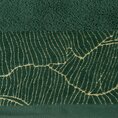 Ręcznik METALIC z  żakardową bordiurą z motywem liści bananowca wykonanym złotą nicią - 70 x 140 cm - butelkowy zielony 2