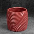 Osłonka ceramiczna na doniczkę SENA z wytłaczanym wzorem - ∅ 20 x 18 cm - różowy 1