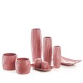Osłonka ceramiczna na doniczkę SENA z wytłaczanym wzorem - ∅ 20 x 18 cm - różowy 4