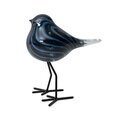 Ptaszek - ręcznie wykonana figurka dekoracyjna DAKOTA ze szkła artystycznego - 11 x 9 x 15 cm - granatowy 1