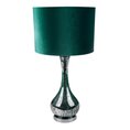 Lampa stołowa ADA na szklanej podstawie z ciemnozielonego szkła z welwetowym abażurem - ∅ 36 x 69 cm - ciemnozielony 3