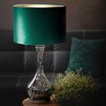 Lampa stołowa ADA na szklanej podstawie z ciemnozielonego szkła z welwetowym abażurem - ∅ 36 x 69 cm - ciemnozielony 5