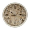Dekoracyjny zegar ścienny z rzymskimi cyframi, styl retro, 40 cm średnicy - ∅ 40 x 7 cm - beżowy 1