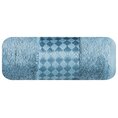 Ręcznik BAMBO02 w kolorze niebieskim, z domieszką włókien bambusowych, z ozdobną bordiurą z geometrycznym wzorem - 70 x 140 cm - niebieski 3