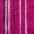 Ręcznik LIVIA  z kolorowymi paskami tkanymi we wzór jodełki - 70 x 140 cm - amarantowy 2