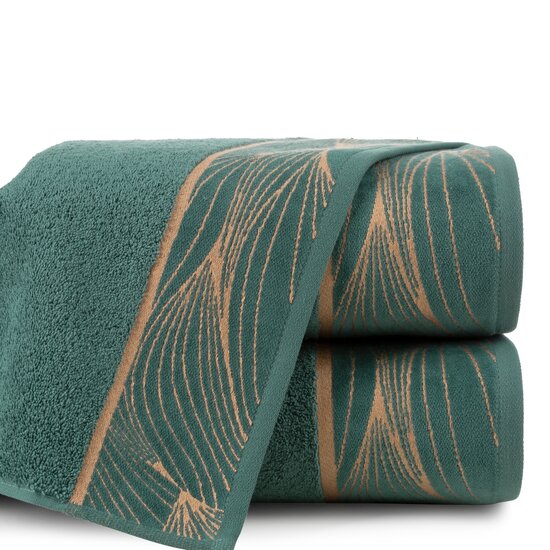 LIMITED COLLECTION ręcznik  SALVIA z miękkiej bawełny z welwetową bordiurą z motywem botanicznym ŚWIEŻOŚĆ SZAŁWII - 50 x 90 cm - miętowy