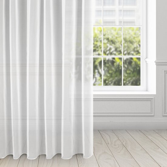 Firana SYLVIA z gładkiej błyszczącej tkaniny - 135 x 270 cm - biały