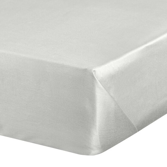 Prześcieradło gładkie bez gumki 160x210 cm z satyny bawełnianej kolor jasnoszary 125 g/m2 NOVA - 160 x 210 cm - jasnoszary
