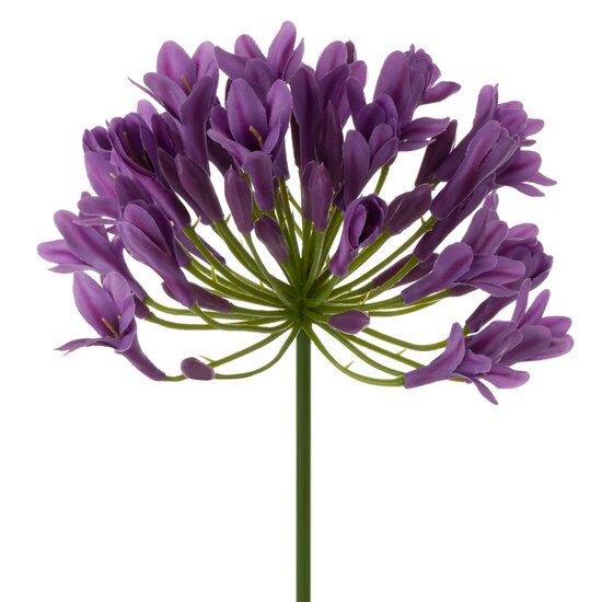 AGAPANT sztuczny kwiat dekoracyjny z płatkami z jedwabistej tkaniny - 76 cm - fioletowy